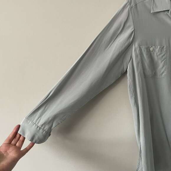 Vintage Ann Wayburn Long Sleeve Side Slit Casual Button Down Shirt Gray Small - Picture 4 of 8